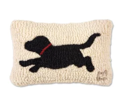 Mini Black Dog Hooked Pillow