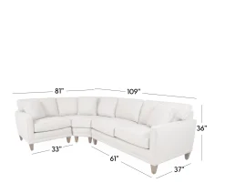 Oslo 3-Piece Sectional with 2-Seat LSE, Wedge, & 1-Seat RSE