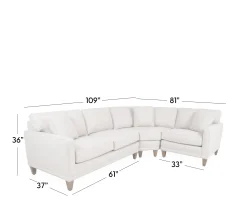 Oslo 3-Piece Sectional with 2-Seat RSE, Wedge, & 1-Seat LSE
