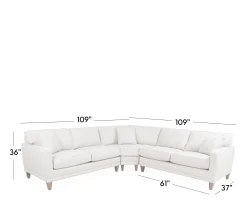 Oslo 3-Piece Sectional with 2-Seats and Wedge