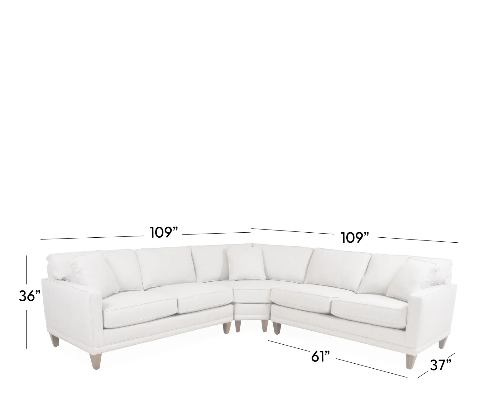 Oslo 3-Piece Sectional with 2-Seats and Wedge