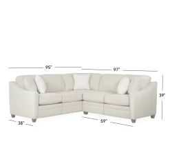 Oxford 2 PC Small Power Sectional LAF Sofa w/ corner & RAF Loveseat
