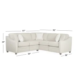Oxford 2 PC Small Power Sectional RAF Sofa w/corner & LAF Loveseat