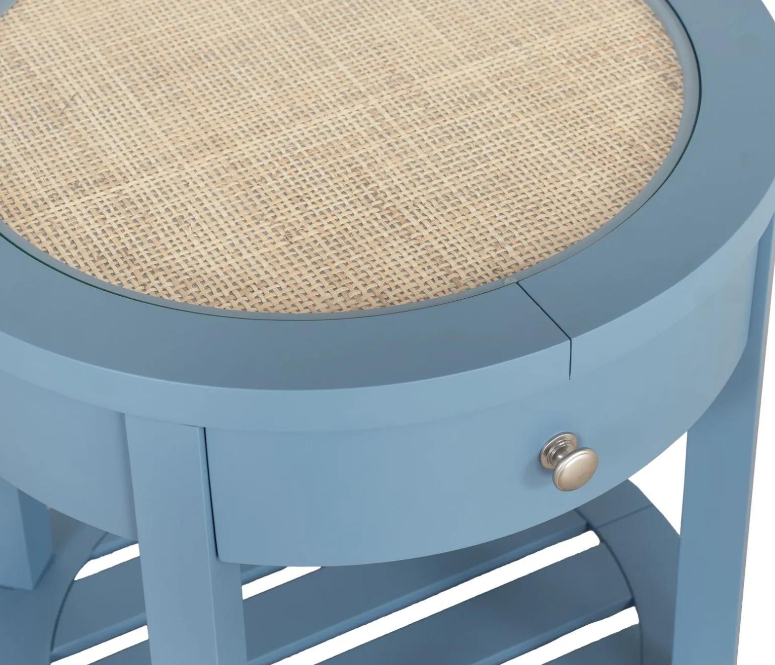 Palisades Round End Table - Cabana Blue