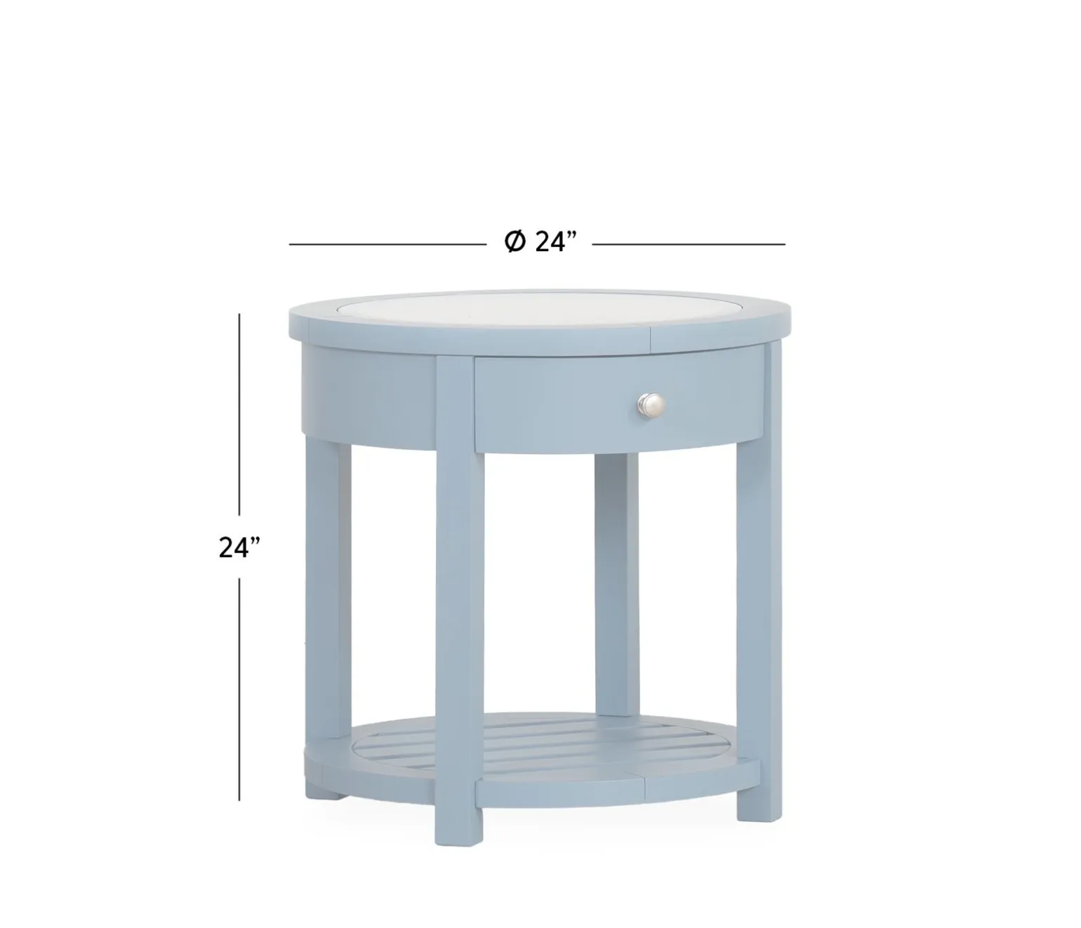Palisades Round End Table - Cabana Blue