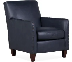 Paxton Leather Chair - Allenby Dark Blue