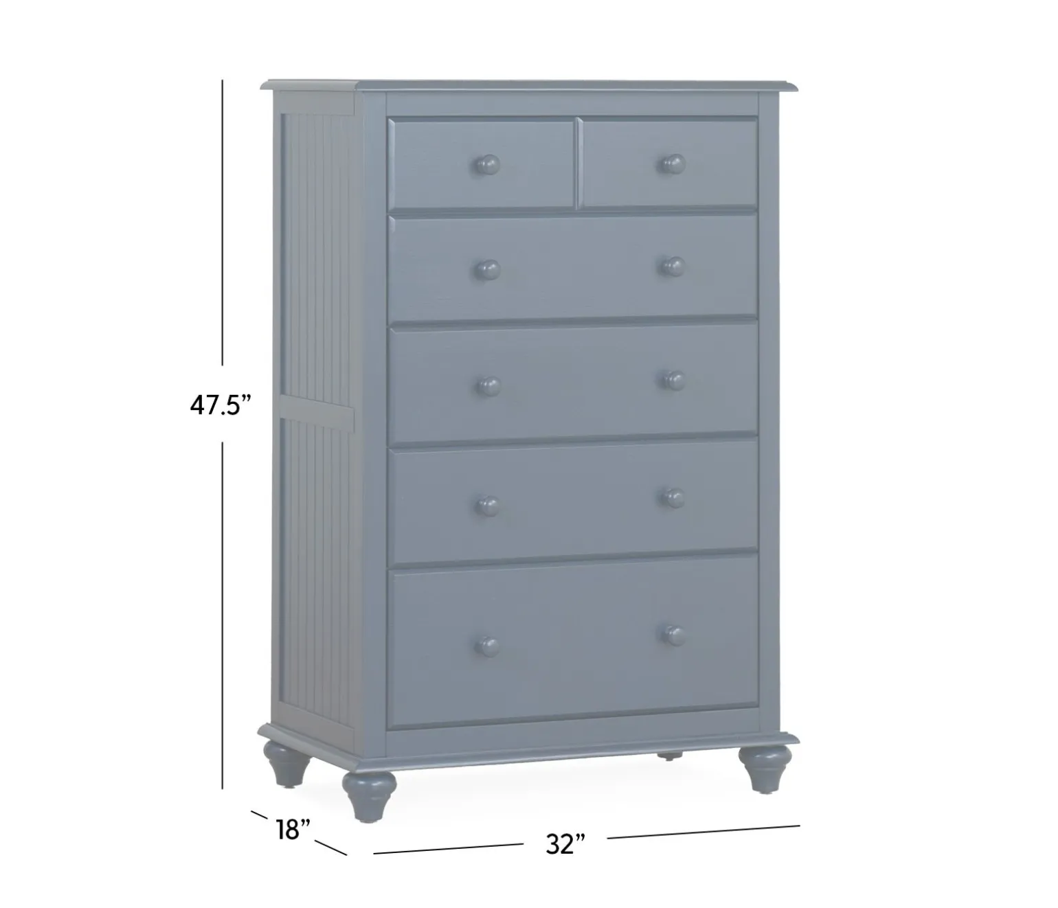 Pocasset 5-Drawer Chest - Denim
