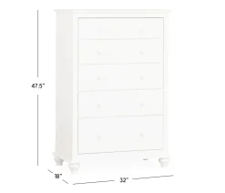 Pocasset 5-Drawer Chest - White