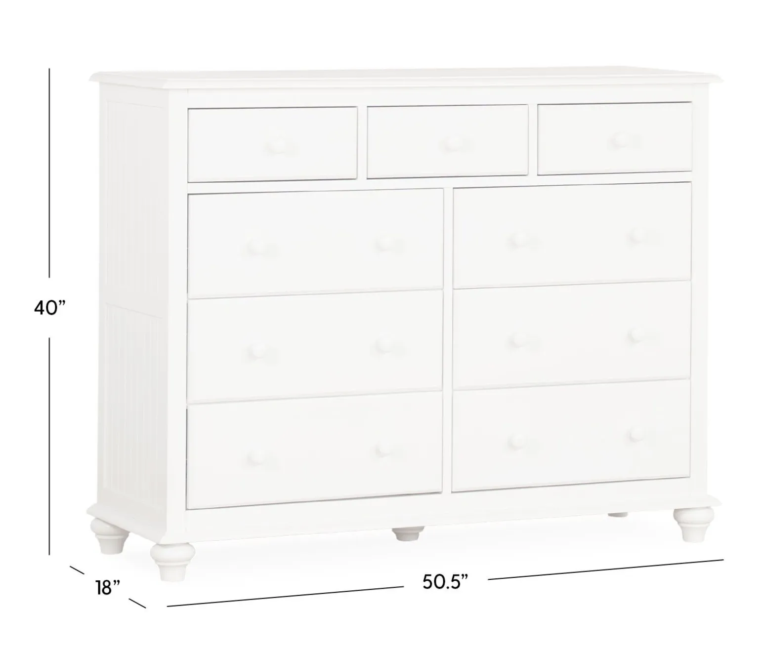 Pocasset 9-Drawer Dresser - White