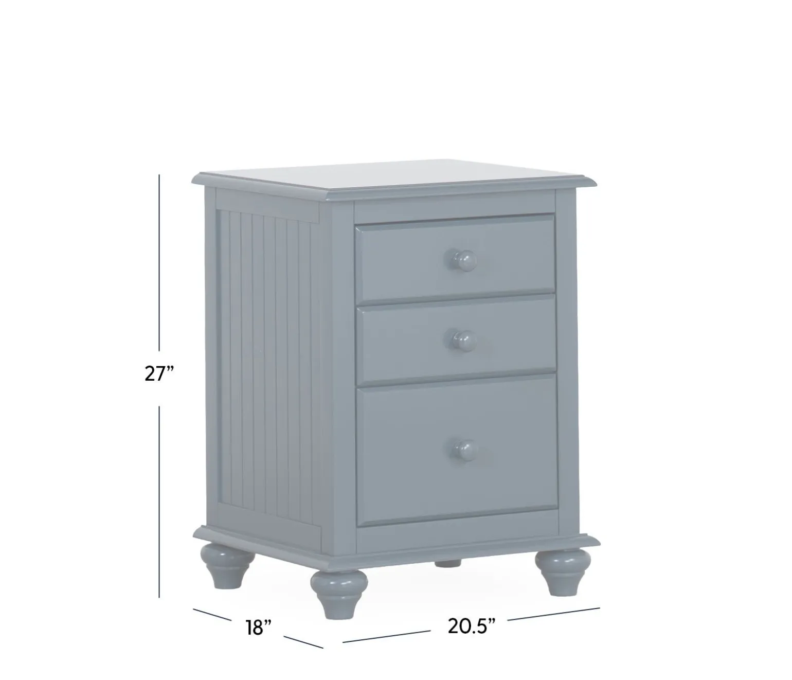 Pocasset 3-Drawer Nightstand - Celeste Navy