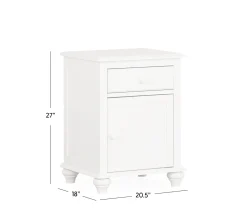 Pocasset 1-Drawer Nightstand - White