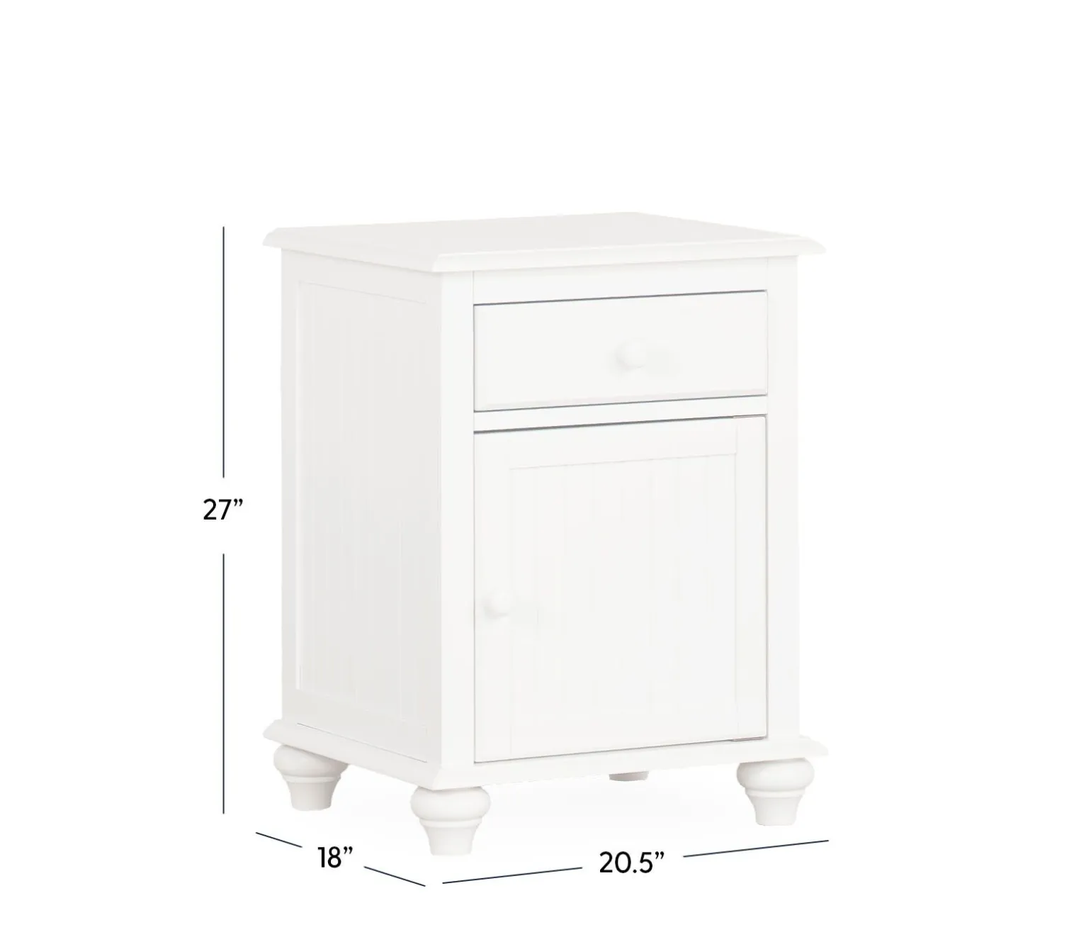 Pocasset 1-Drawer Nightstand - White