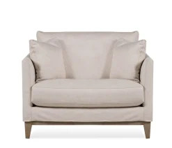 Santa Fe Slipcover Chair and a half - Natural