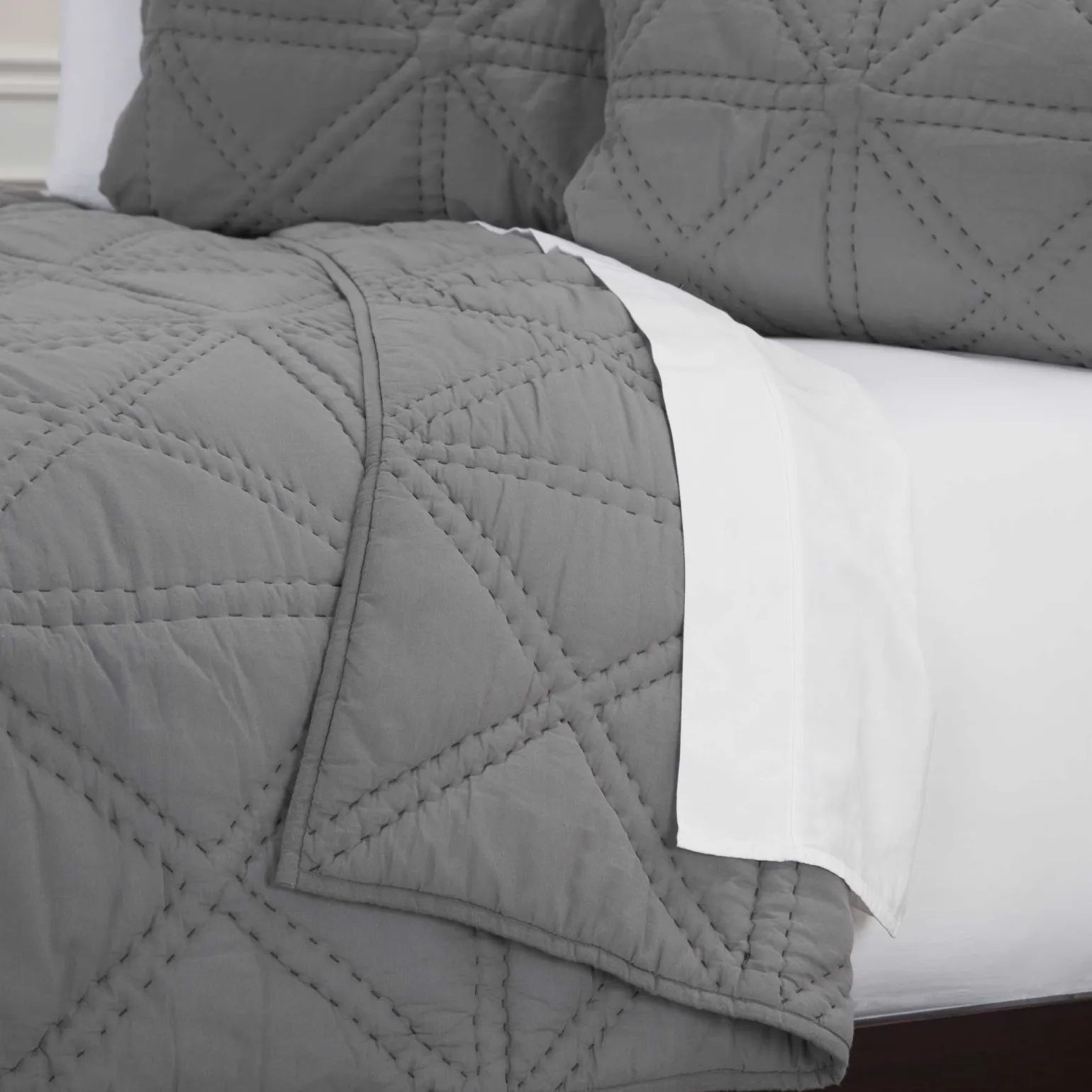 Sims Grey Quilt Set - Full/Queen