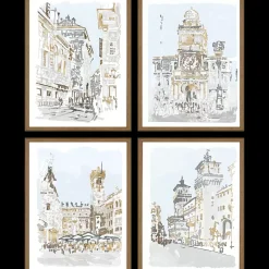 Street Scenes - Set of 4