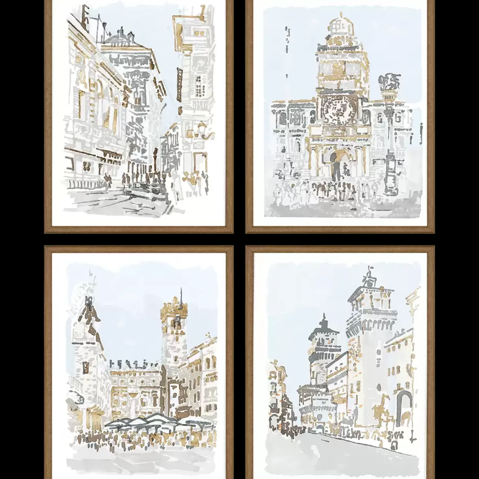 Street Scenes - Set of 4