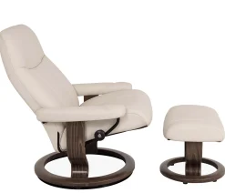 Stressless® Consul Large Classic Chair & Ottoman - Batick Cream