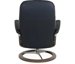 Stressless® Consul Medium Classic Chair & Ottoman - Batick Atlantic Blue
