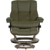 Stressless® Mayfair Large Classic Recliner & Ottoman - Paloma Dark Olive