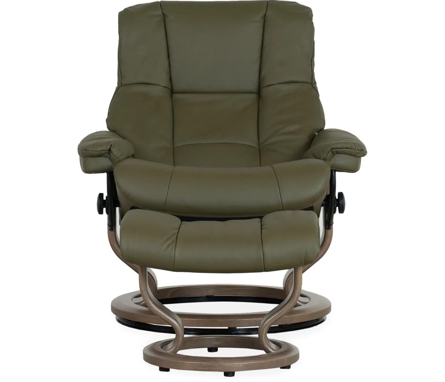 Stressless® Mayfair Large Classic Recliner & Ottoman - Paloma Dark Olive