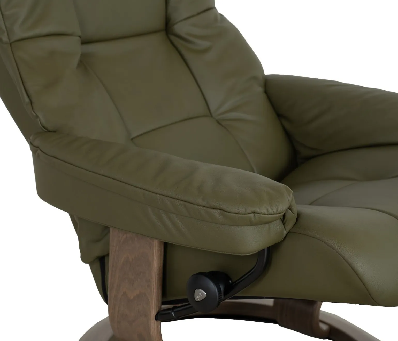 Stressless® Mayfair Large Classic Recliner & Ottoman - Paloma Dark Olive