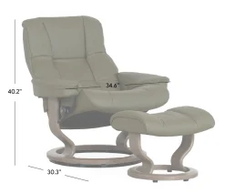 Stressless® Mayfair Large Classic Recliner & Ottoman - Paloma Dark Olive