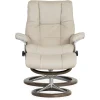 Stressless® Mayfair Medium Signature Recliner & Ottoman - Paloma Fog