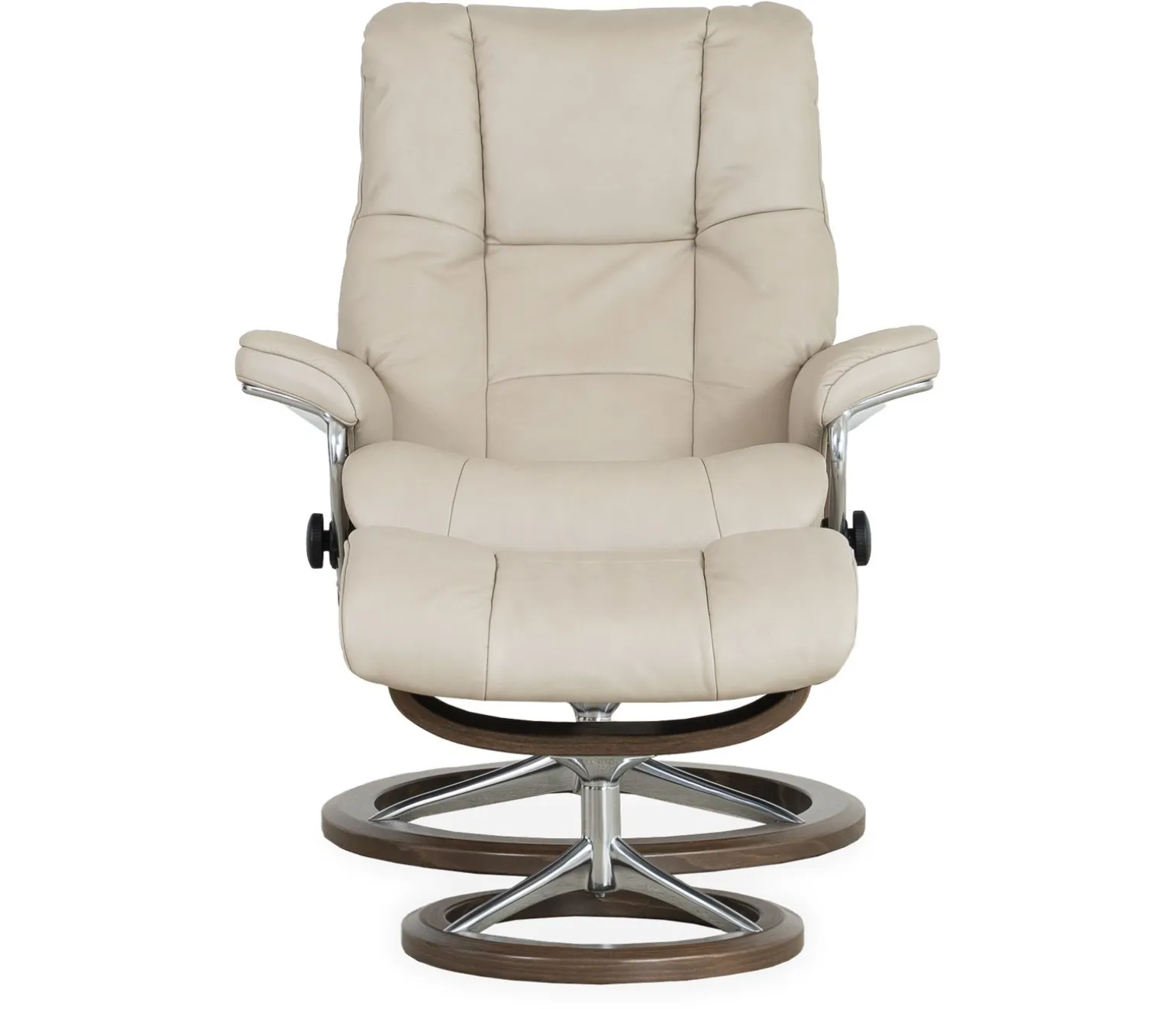 Stressless® Mayfair Medium Signature Recliner & Ottoman - Paloma Fog