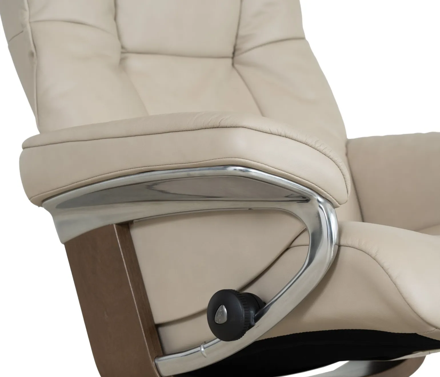 Stressless® Mayfair Medium Signature Recliner & Ottoman - Paloma Fog