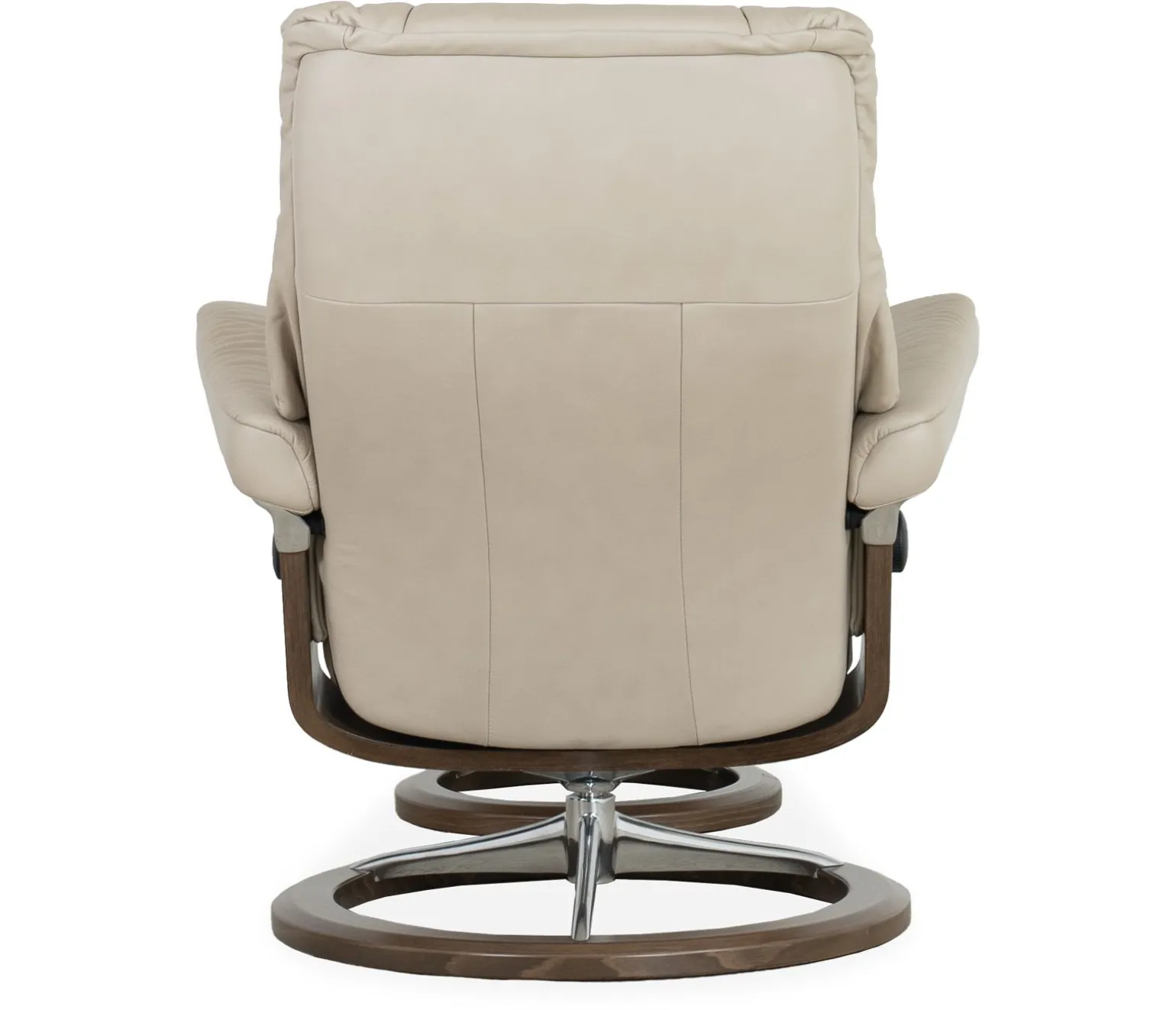 Stressless® Mayfair Medium Signature Recliner & Ottoman - Paloma Fog