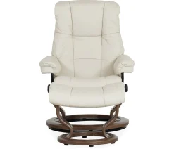 Stressless® Mayfair Small Classic Recliner & Ottoman - Paloma Light Grey