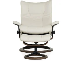 Stressless® Wing Large Signature Recliner & Ottoman - Paloma Light Grey