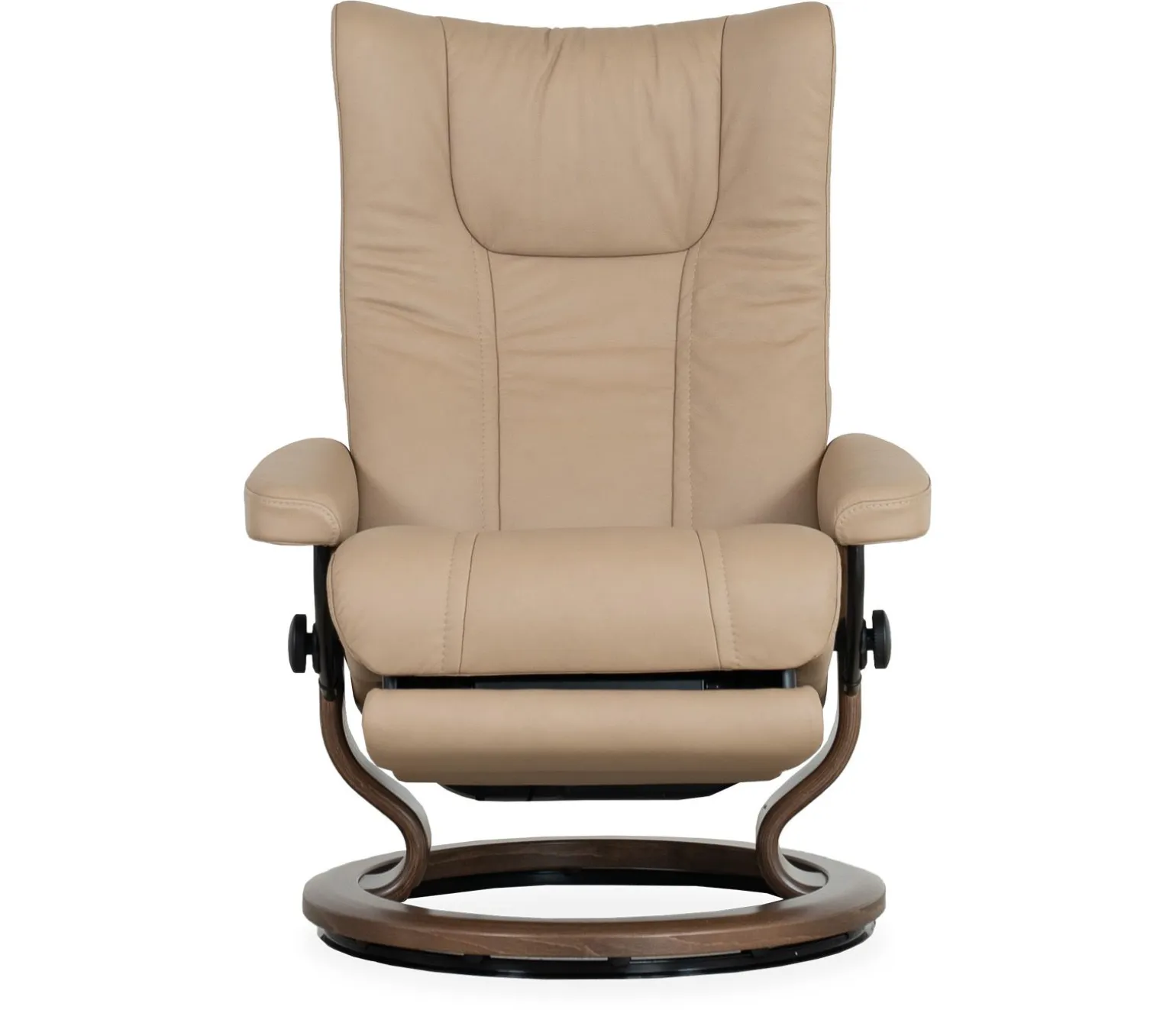 Stressless® Wing Medium Classic Power Recliner & Ottoman - Paloma Sand