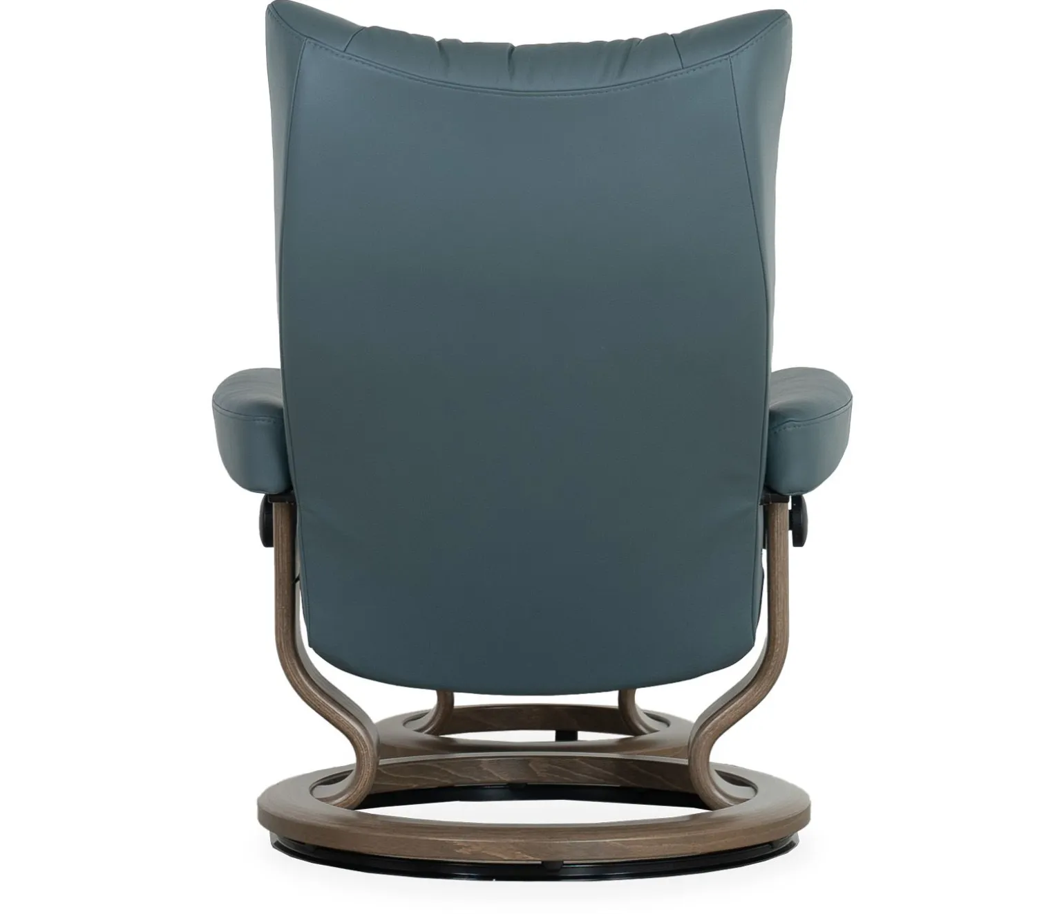 Stressless® Wing Medium Classic Recliner & Ottoman - Paloma Teal Blue