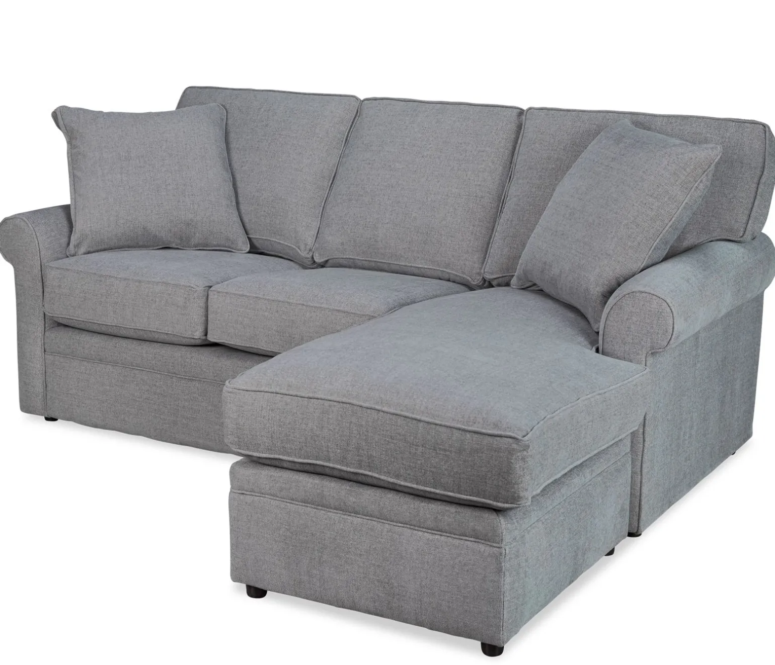 Stuart Sofa and Chaise Ottoman Set - Gray