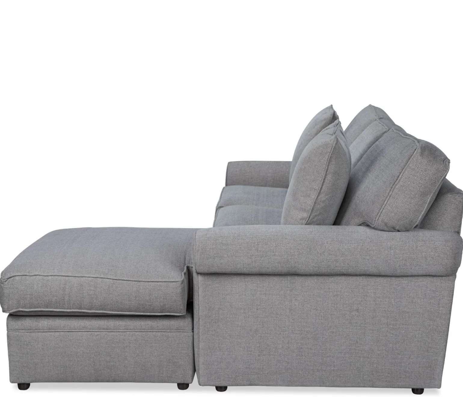 Stuart Sofa and Chaise Ottoman Set - Gray