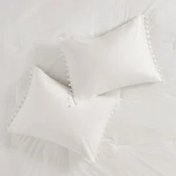 Tassle Ivory 3-Piece Comforter Set - Queen