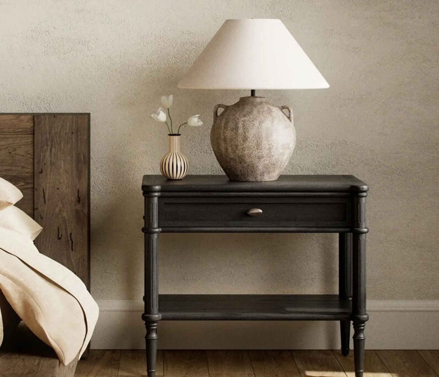 Toulouse 1-Drawer Nightstand - Black