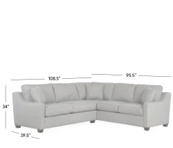 Twilight 2-Piece Sectional RHF Sofa w/ LHF One Arm Sofa