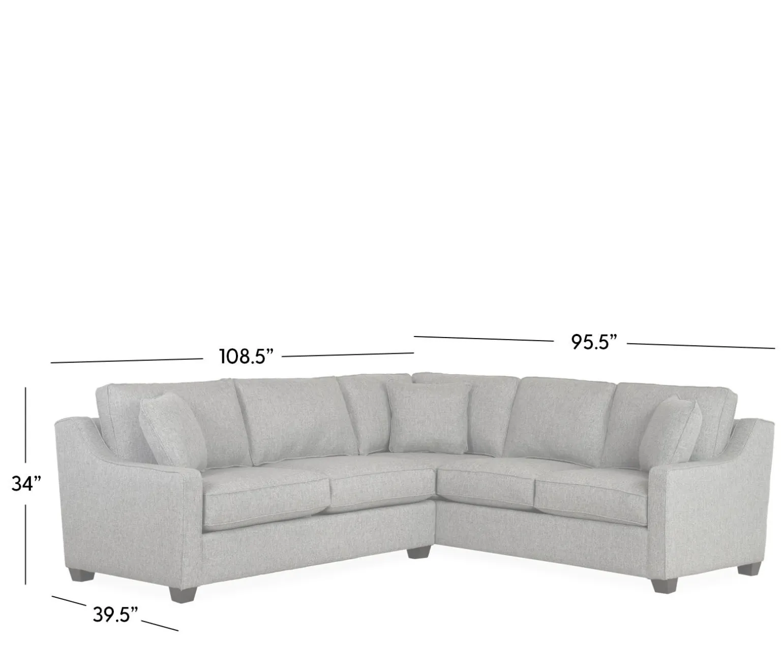 Twilight 2-Piece Sectional RHF Sofa w/ LHF One Arm Sofa
