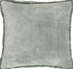 Vela Fringe Pillow - Sea foam