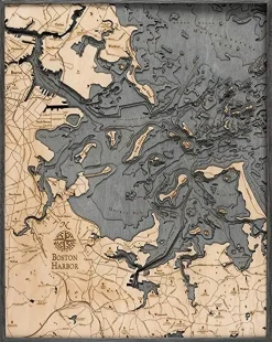 Wood Chart Grey – Boston Harbor,