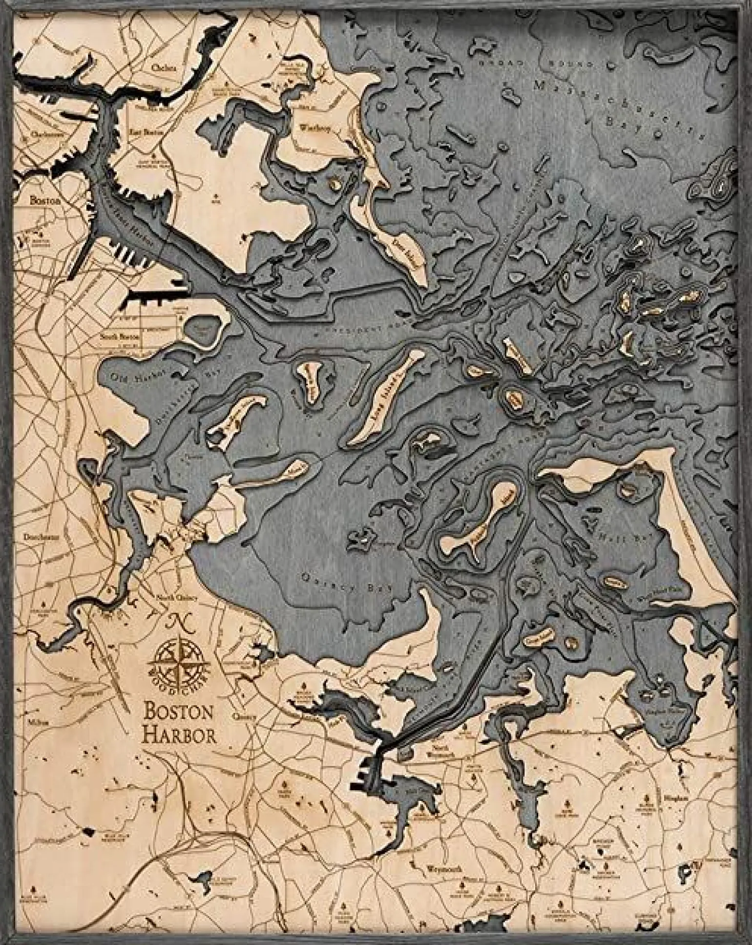 Wood Chart Grey – Boston Harbor,